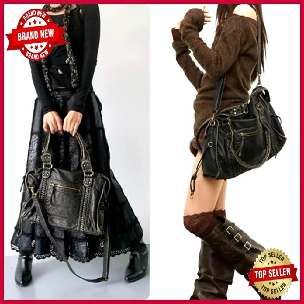 Large Soft Leather Hobo Crossbody Bag with Adjustable Strap Multi-Wear Purse